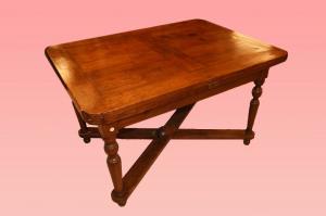 Tavolo rustico italiano allungabile di inizio 1800 in legno di pino