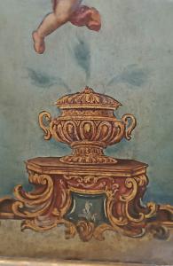 DIPINTO CON ALLEGORIA DI PUTTO ALATO FINE XVIII SECOLO - Foto 5