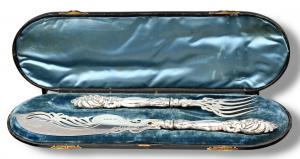 Set di Posate Da Dolce In Argento Sterling - Inghilterra 1850
