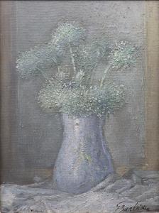 Giovanni Barbisan Blumenvase Öl auf Leinwand