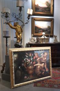 Natura Morta con Putti e fiori, Roma, fine '600