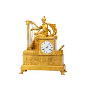 Orologio da appoggio francese in bronzo dorato al mercurio