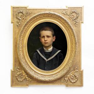 Ritratto di Giovane, olio su tela, Epoca Fine XIX secolo, Portrait of a Young Man, oil on canvas, Epoch Late 19th century