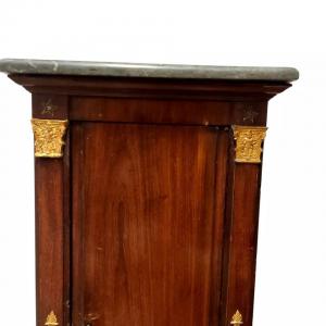 Antico Mobiletto A Colonna Napoleone III Mogano Marmo XIX Secolo Fregi Dorati - Foto 5