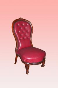 Poltrona inglese vittoriana del 1800 in legno di mogano