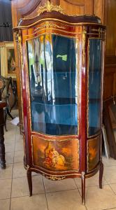 🥇Antica Vetrina vetrinetta Dipinto Firmato Bronzi Dorati Napoleone III “800