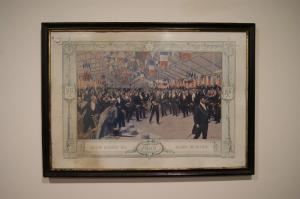 Antique French print from the 1800s "Grand banquet des Maires de France"