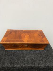Walnut burl box with olive wood threading.