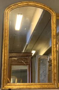 SPECC477 - Gilt arched mirror, 19th century, W 90 x H 145 cm