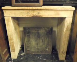 chp312 - Simple stone fireplace, cm W 111 x H 102