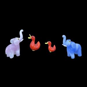 Set aus vier Miniaturtierfiguren aus Glas. Seguso-Manufaktur, Murano.