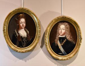 Filippo V Re di Spagna e Luisa di Savoia, Cerchia di Pierre Gobert (Fontainebleau 1662 - Parigi 1744)