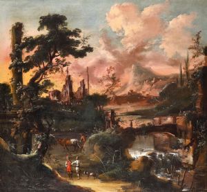 "Paesaggio fantastico al tramonto"  VENDUTO
