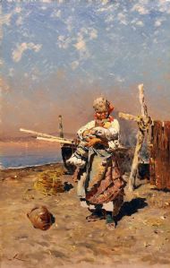 Mommy (detail from The Rope Makers of Torre del Greco), 1883 by Antonino Leto