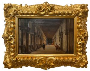 LUIGI QUERENA  Nel portico (1858)