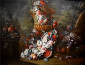 Michele Antonio Rapos (Turin 1733 - 1819) - Stillleben mit Blumen und Früchten VERKAUFT