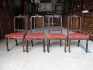 Set of four Louis Philippe walnut chairs to be restored - mid 19th century.