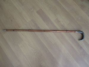 Ladies' Bamboo Wood Walking Stick with Bone Handle - Early 1900s