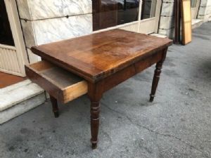 Elegante Mesa de Abas em Nogueira Piemontesa - Restaurada (em andamento)_car 1224