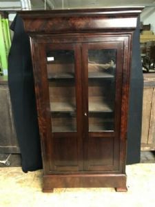 Elegant Louis Philippe Mahogany Bookcase/Display Cabinet - Restored (work in progress)_car 1380