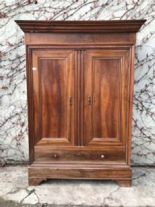 Charles X walnut wardrobe with 2 doors and 2 drawers - Restored (work in progress)_car 1480
