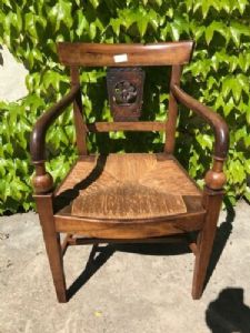 Charles X Walnut Armchair with Straw Seat - Restored (work in progress)_car 1733